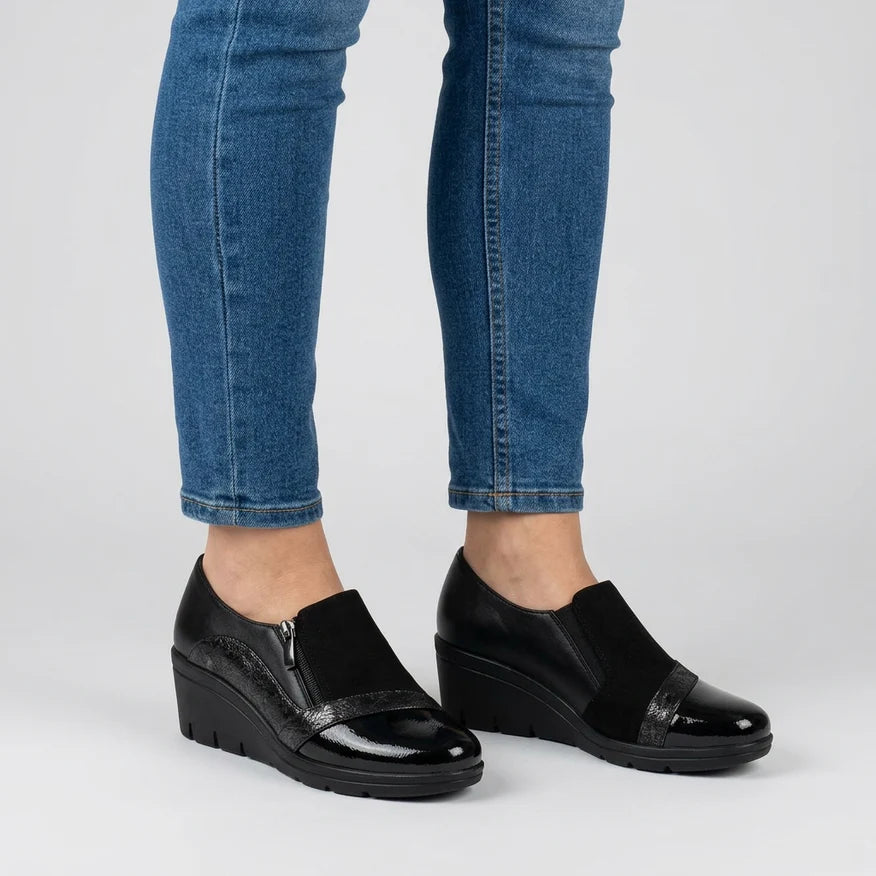 Sophie - Mocassino in Ecopelle Inserti Scamosciati