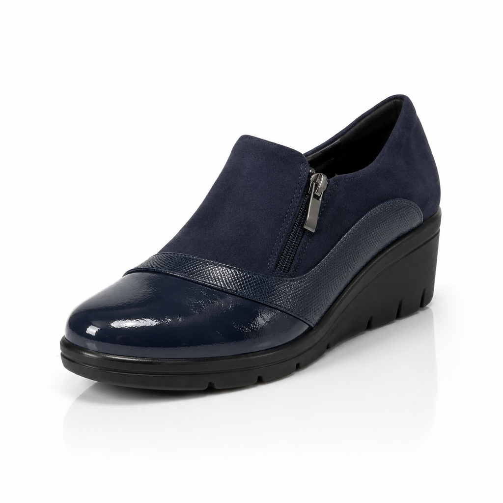 Sophie - Mocassino in Ecopelle Inserti Scamosciati
