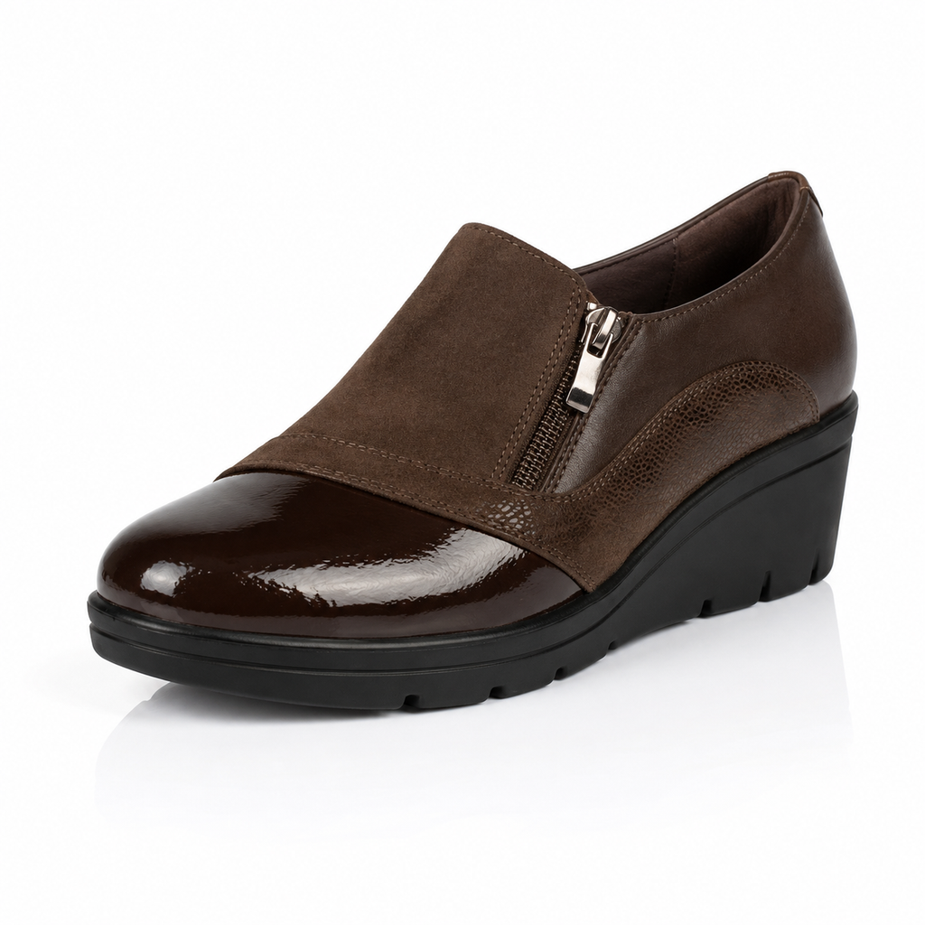 Sophie - Mocassino in Ecopelle Inserti Scamosciati