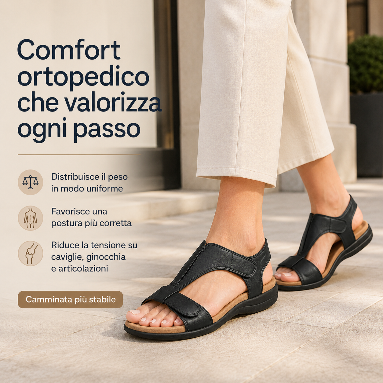 Madison - Sandalo Ortopedico in Pelle
