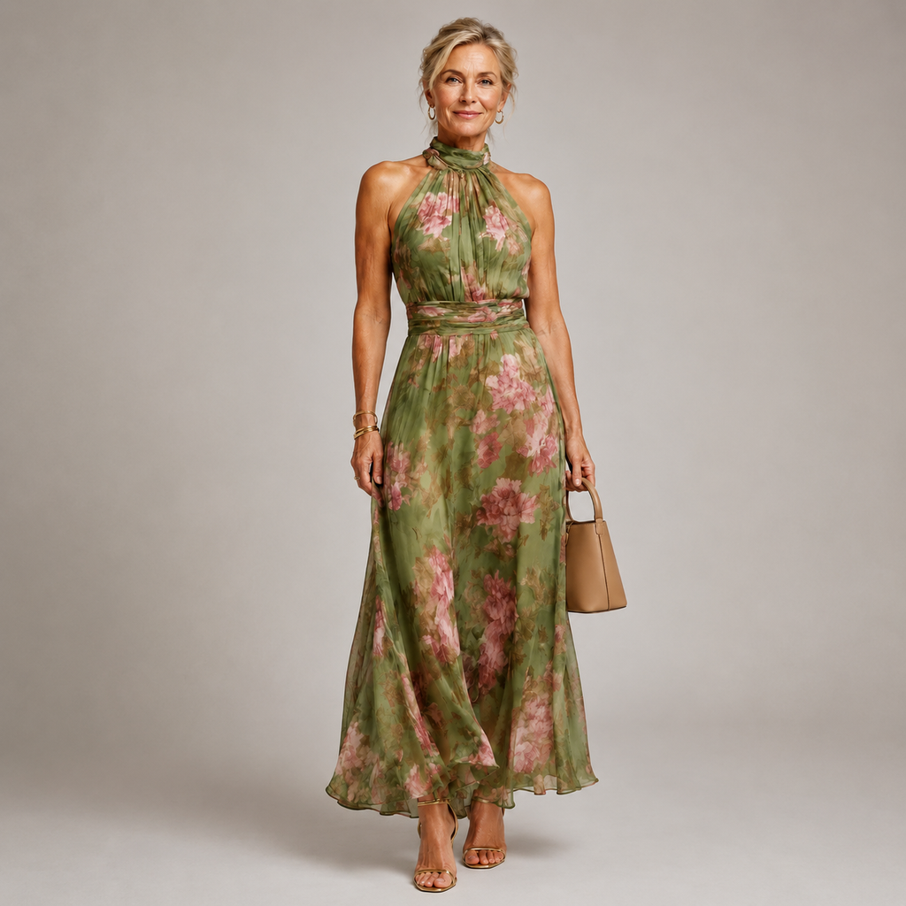 Dorotea - Abito a Scollo Halter a Fiori