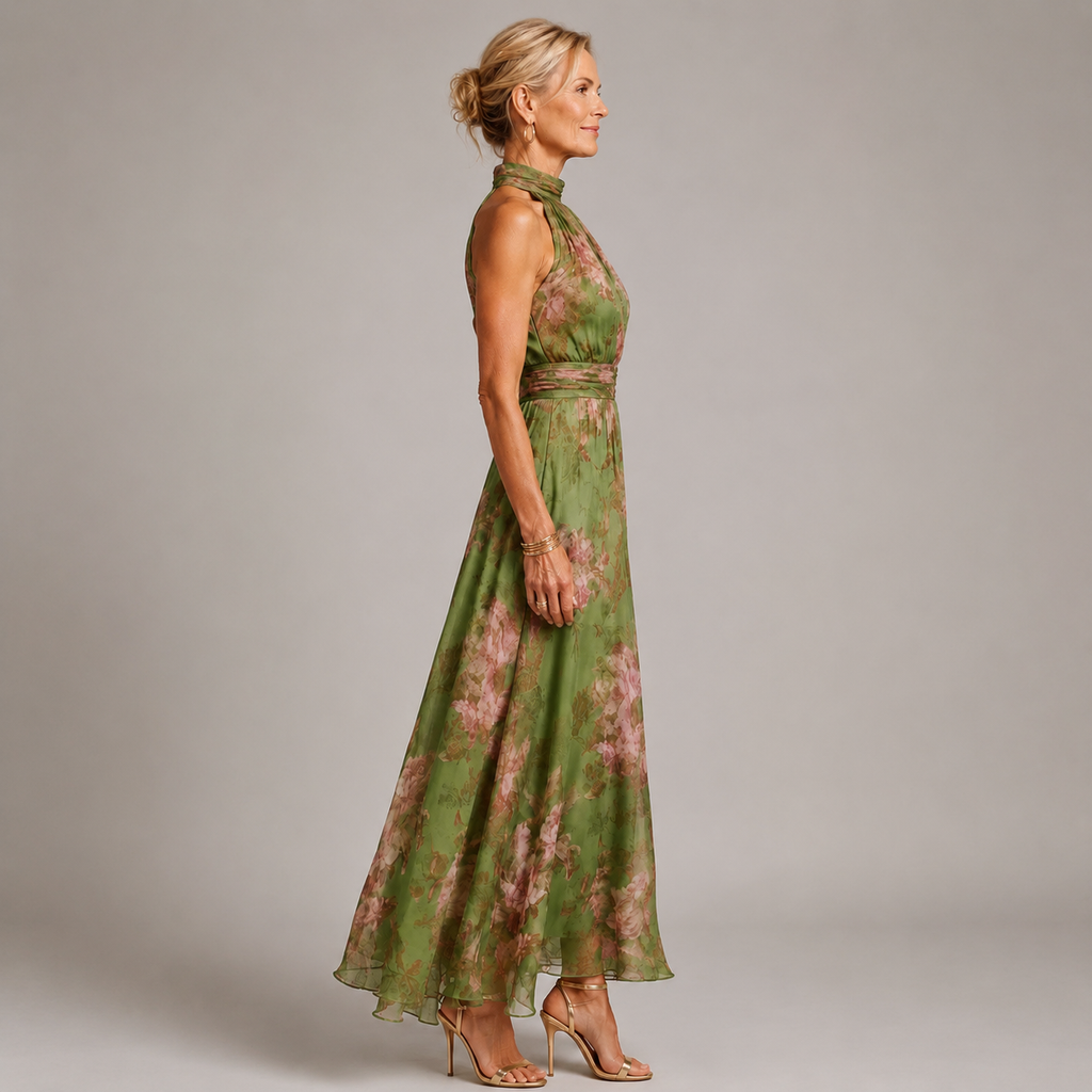 Dorotea - Abito a Scollo Halter a Fiori