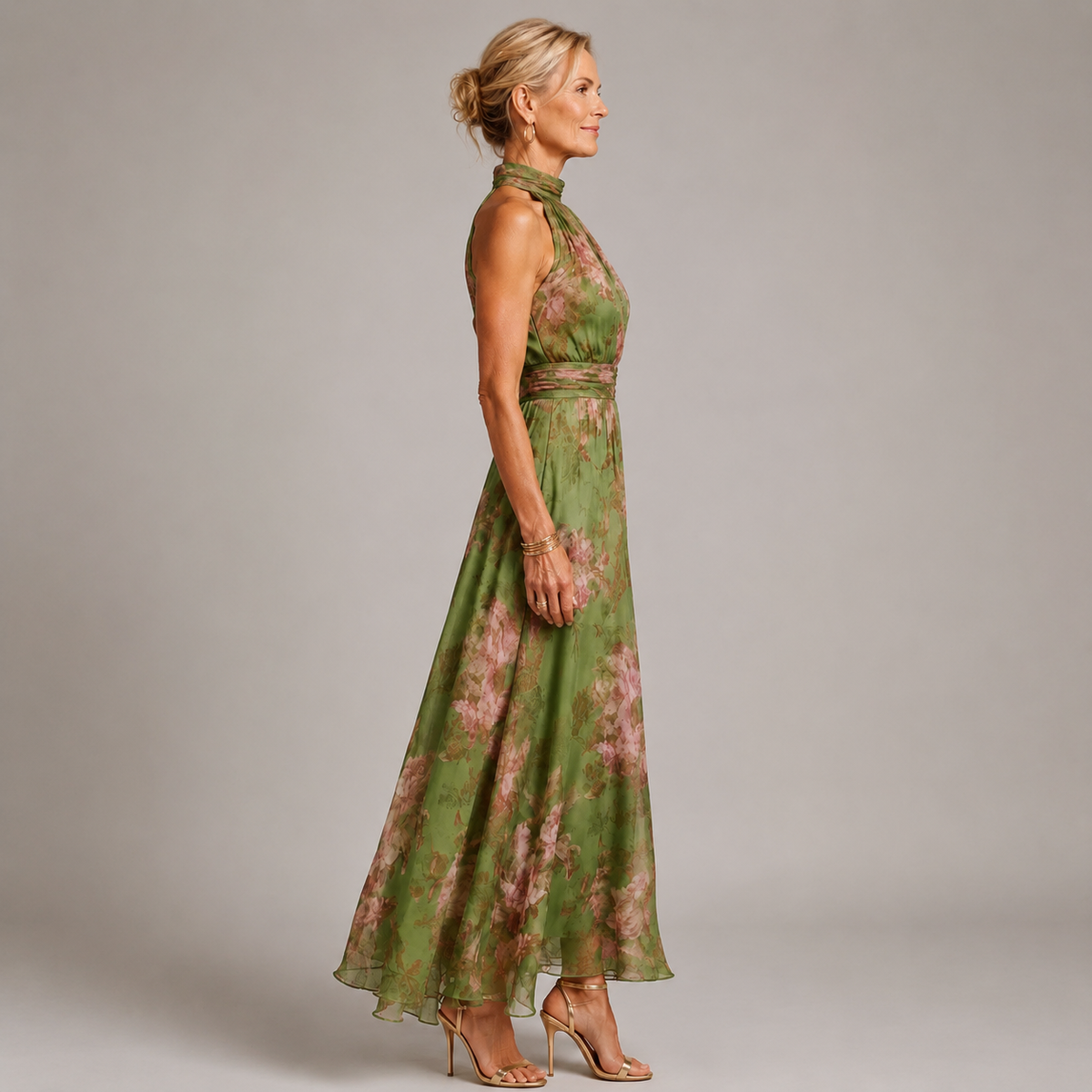 Dorotea - Abito a Scollo Halter a Fiori