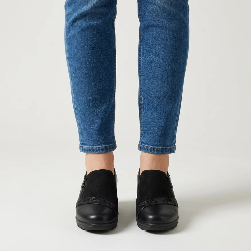 Sophie - Mocassino in Ecopelle Inserti Scamosciati