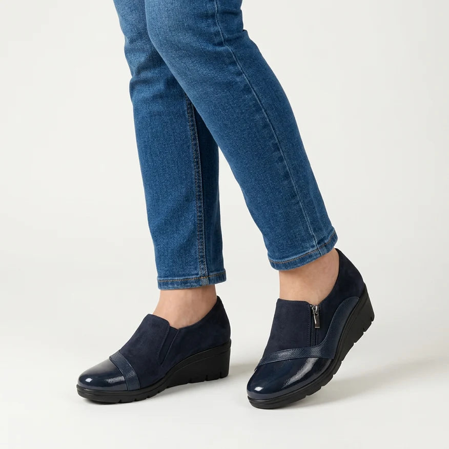 Sophie - Mocassino in Ecopelle Inserti Scamosciati