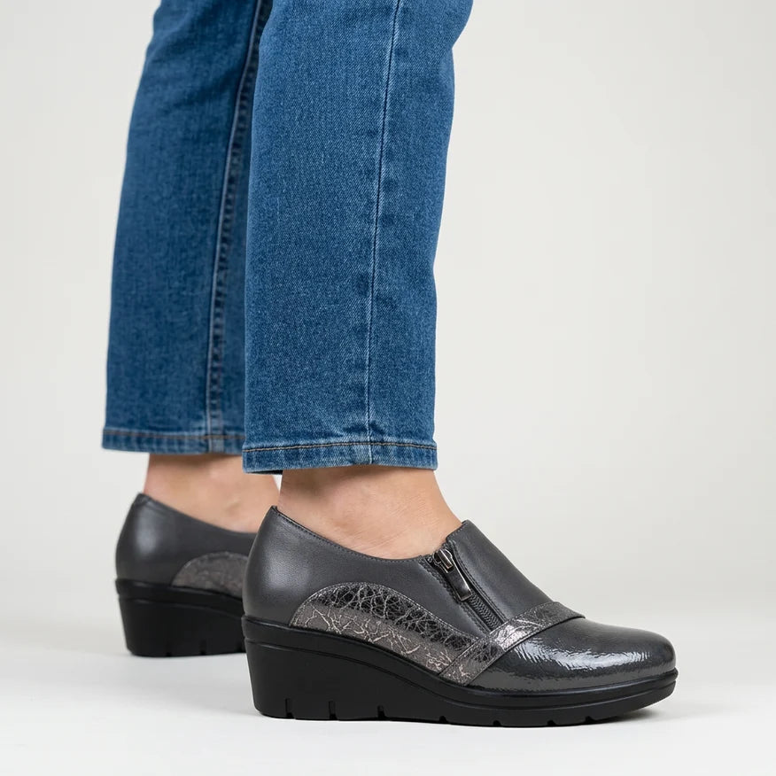 Sophie - Mocassino in Ecopelle Inserti Scamosciati
