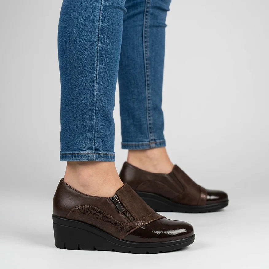 Sophie - Mocassino in Ecopelle Inserti Scamosciati